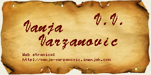 Vanja Varzanović vizit kartica